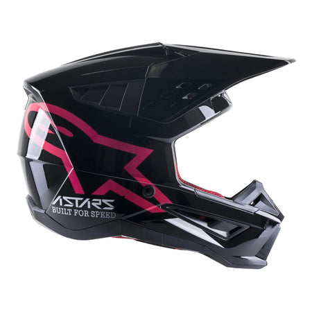 Alpinestars SUPERTECH M5 COMPASS HELMET（アルパインスターズ スーパーテック M5 コンパス ヘルメット）ブラック／ピンク グロス　右側面