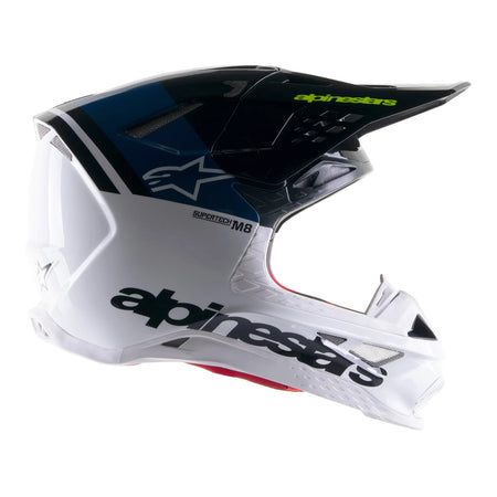 Alpinestars SUPERTECH M8 RADIUM 2 HELMET（アルパインスターズ スーパーテック M8 ラジウム 2 ヘルメット） ブルー／ホワイト グロス　左側面