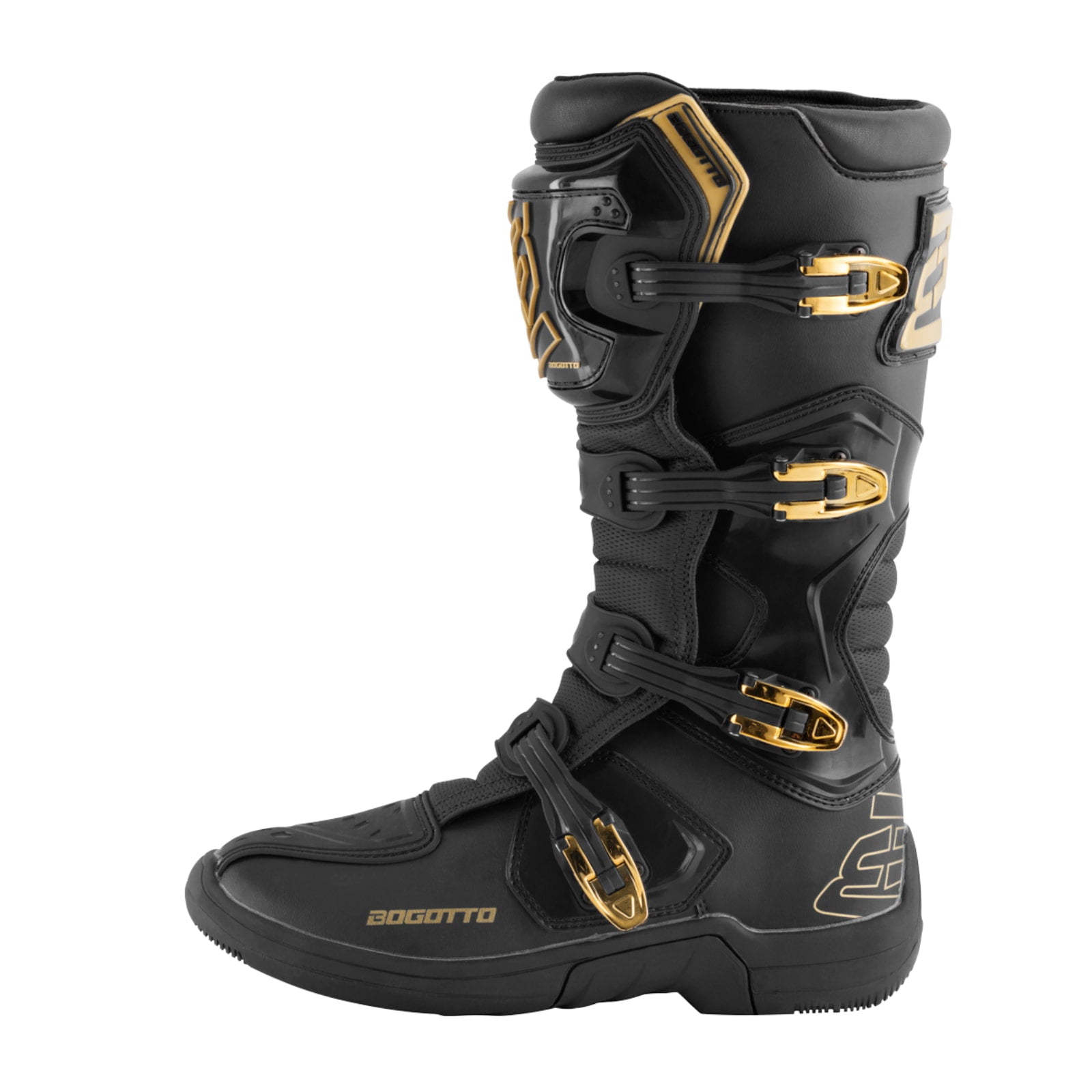 Bogotto MX-5 MOTOCROSS BOOTS（ボガット MX5 モトクロスブーツ） ブラック ゴールド オフロードブーツ – BGP バイク ギアプレミアム