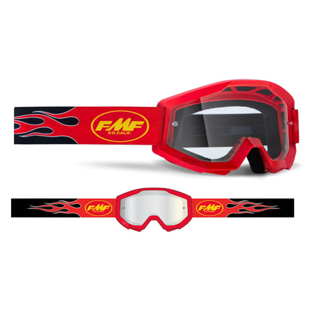 FMF PowerCore Clear Lens Goggles（エフエムエフ パワーコア クリアレンズ ゴーグル）オフロードゴーグル レッド／ブラック