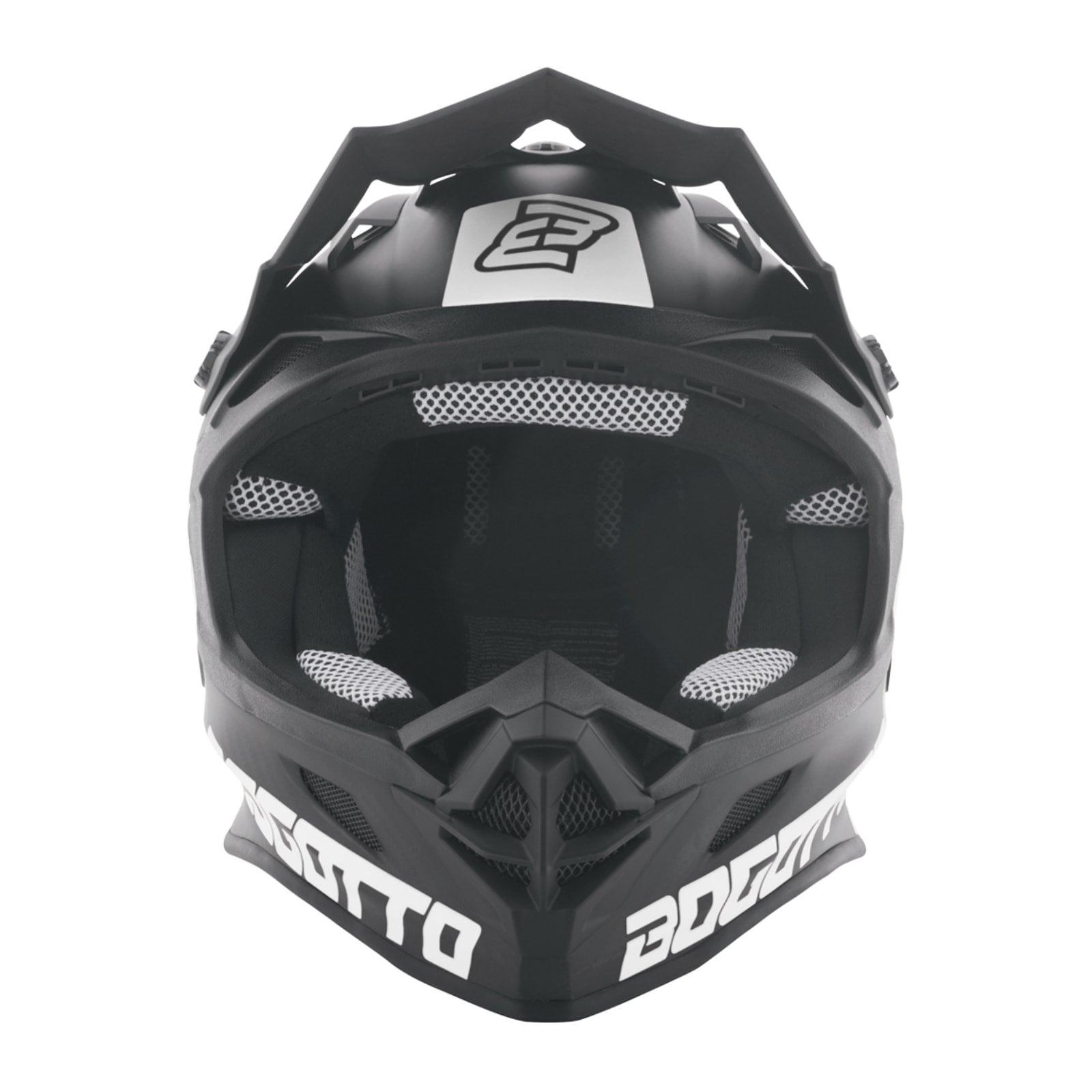 Bogotto V328 XADREZ CARBON MOTOCROSS HELMET（ボガット V328 シャドレス カーボンモトクロスヘルメット）（ブラック／ホワイト）オフロードヘルメット 正面から