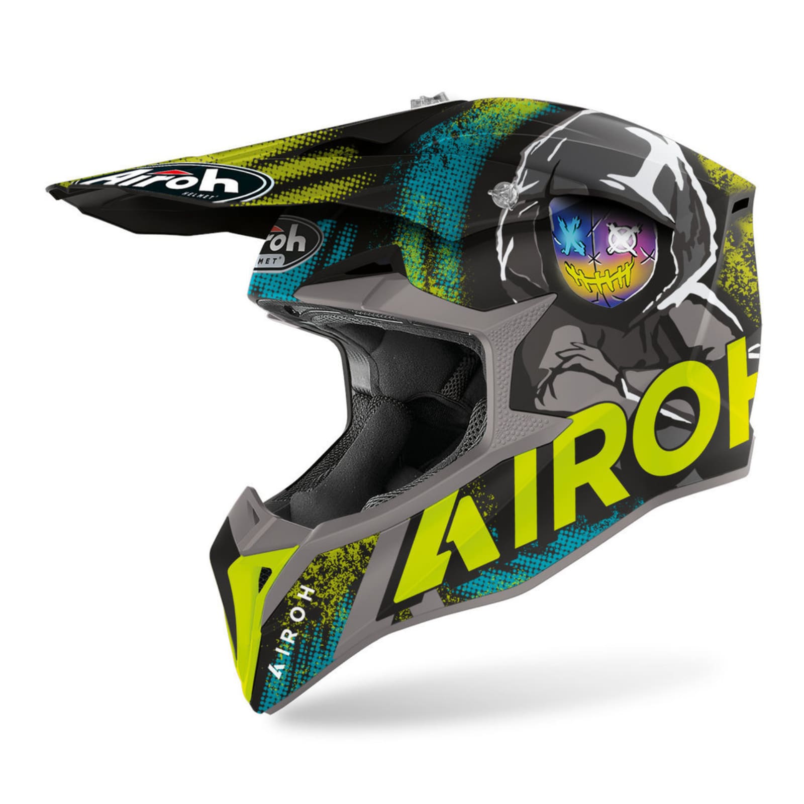 Airoh WRAAP ALIEN（アイロー ラップ エイリアン）（マットイエロー）オフロードヘルメット  斜めから左側