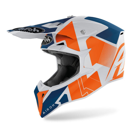 Airoh WRAAP RAZE（アイロー ラップ レイズ）（オレンジ）オフロードヘルメット 斜めから左側